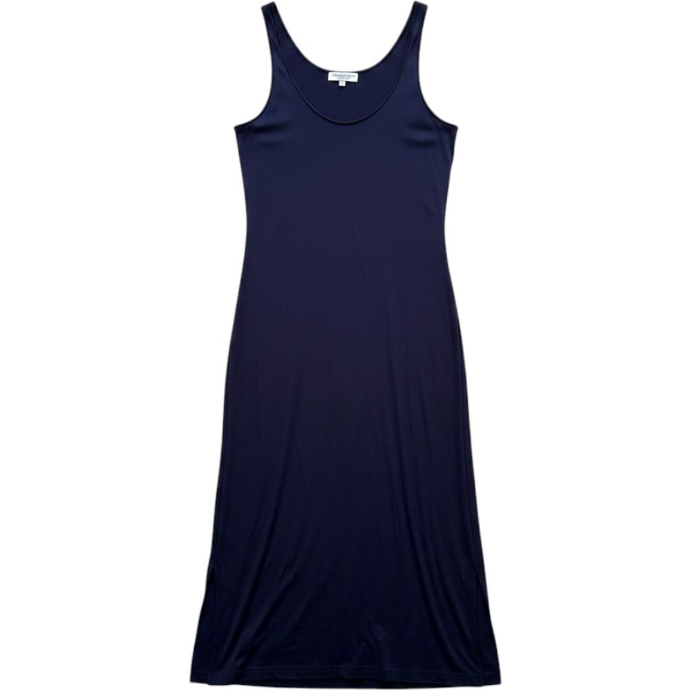 Michael Stars Navy Blue Cotton Modal Tank Maxi Dress Side Slit Small